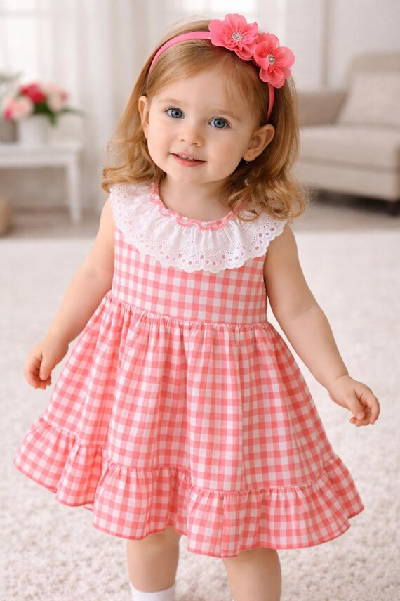 pink vichy dress Pink Curazao Vichy Dress CeliaB Pink / XS