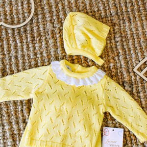Handmade Cotton Knit Newborn Outfit: Hypoallergenic Baby Clothes