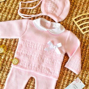 Handmade Knitted Newborn Outfit: Spanish Style Baby Clothes