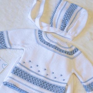 Gebreide kleding voor pasgeborenen jongen Spaanse set gebreide baby-outfit voor thuiskomst Doop cadeau babyshower welkom baby ziekenhuis outfit