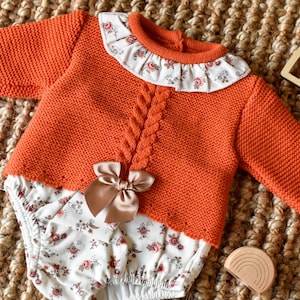Handmade Knit Baby Outfit: Spanish Style, Hypoallergenic