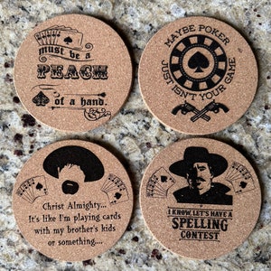 Poker Untersetzer aus Kork aus dem Film Tombstone (4er Set)