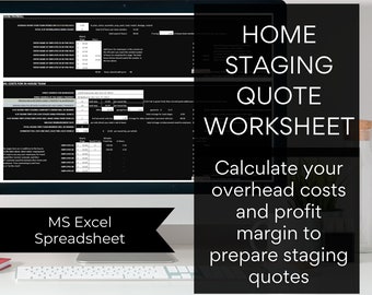 How to Charge for Home Staging | Quote Calculator for Stagers | Excel Spreadsheet | Calculate Costs & Profit Margin | Instant Download