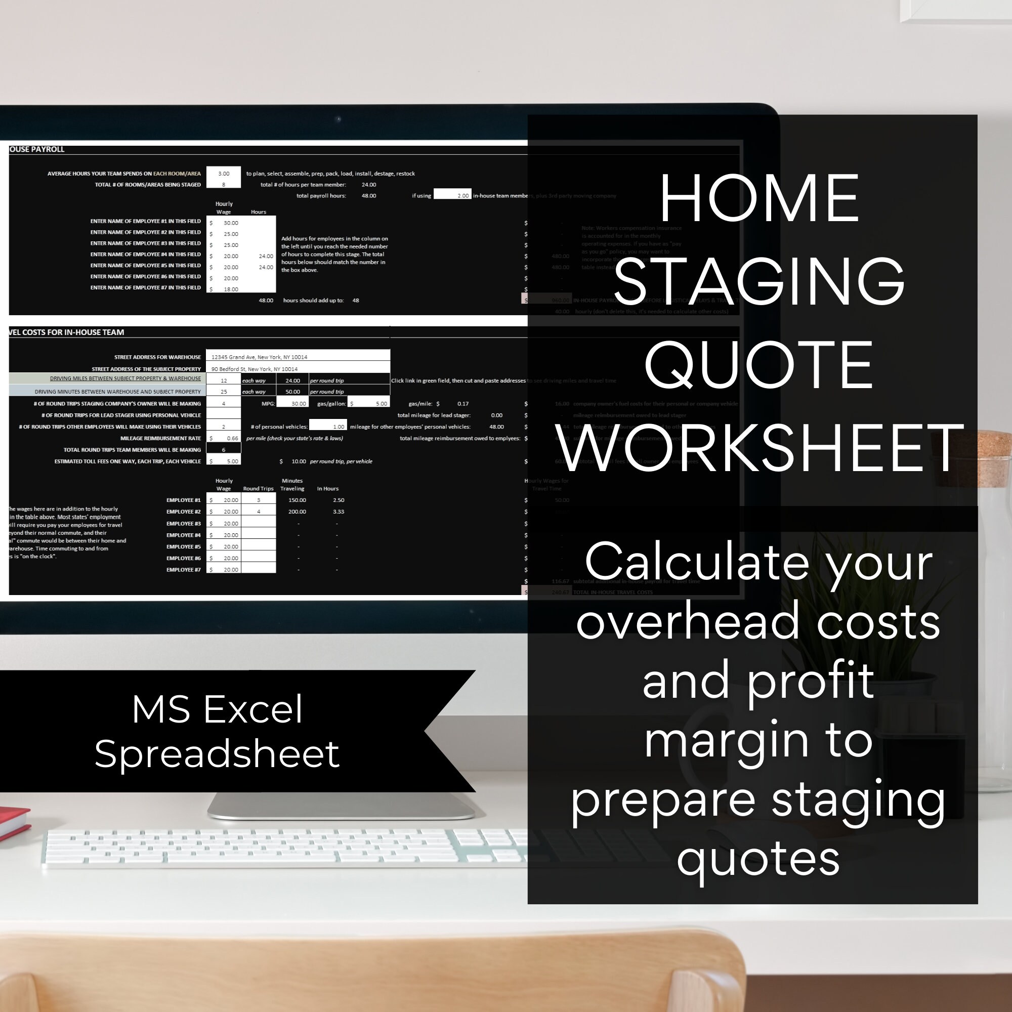 How to Charge for Home Staging Quote Calculator for Stagers Excel