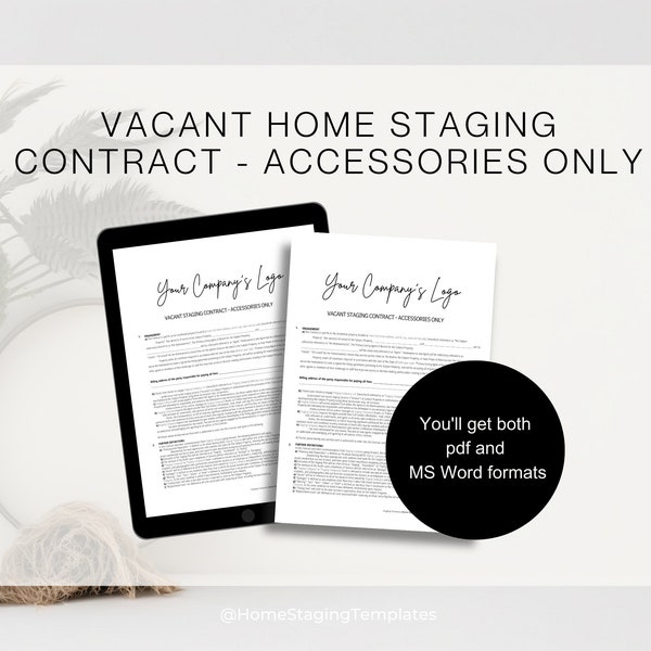 Editable Home Staging Agreement Etsy