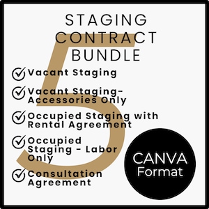 Home Staging Business Contract Bundle | Canva Templates | 5 Agreements for Real Estate Stagers | Editable | Customizable | Instant Download