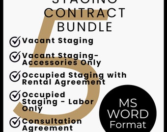 Home Staging Business Contract Bundle | MS Word Format | 5 Service Agreements for Real Estate Stagers |  Customizable Instant Downloads