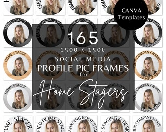 Profile Frames for Social Media | Home Stagers | Home Staging Branding, Marketing | Instagram, Facebook, LinkedIn | Editable Canva Templates