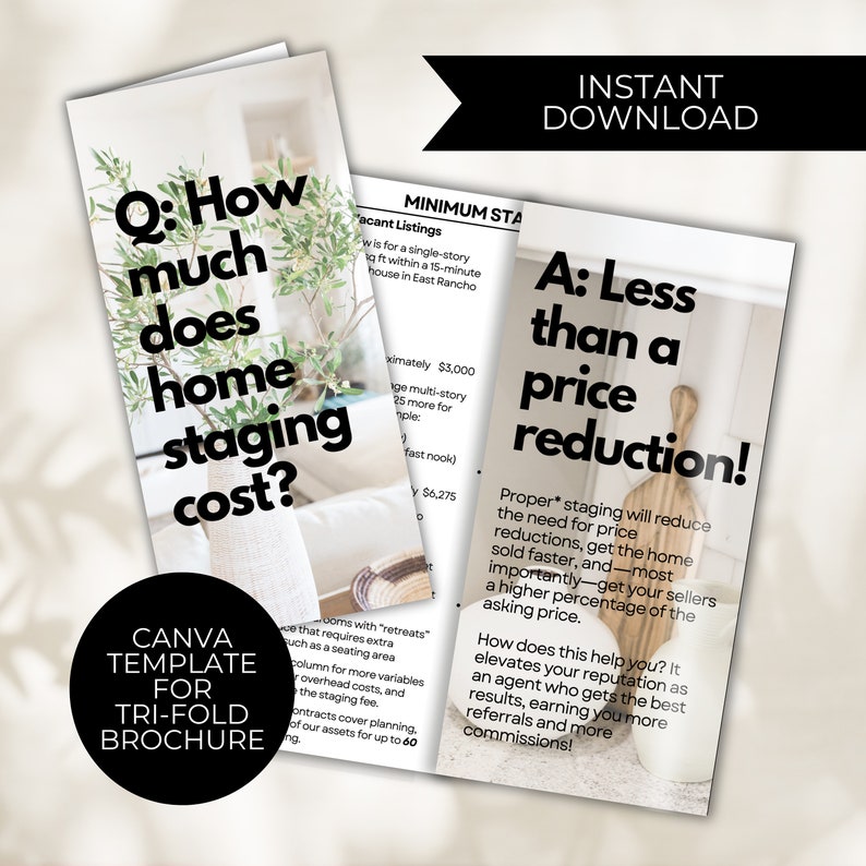 Home Staging Guide Canva Template Trifold Brochure How Much Does Home