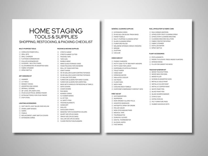 Home Staging Template | Canva | Tools & Supplies Shopping Restocking ...