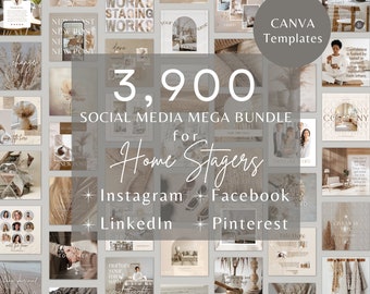 Social Media Templates for Home Stagers | Mega Bundle | Home Staging Business | Posts & Stories | Instagram, Facebook, LinkedIn, Pinterest
