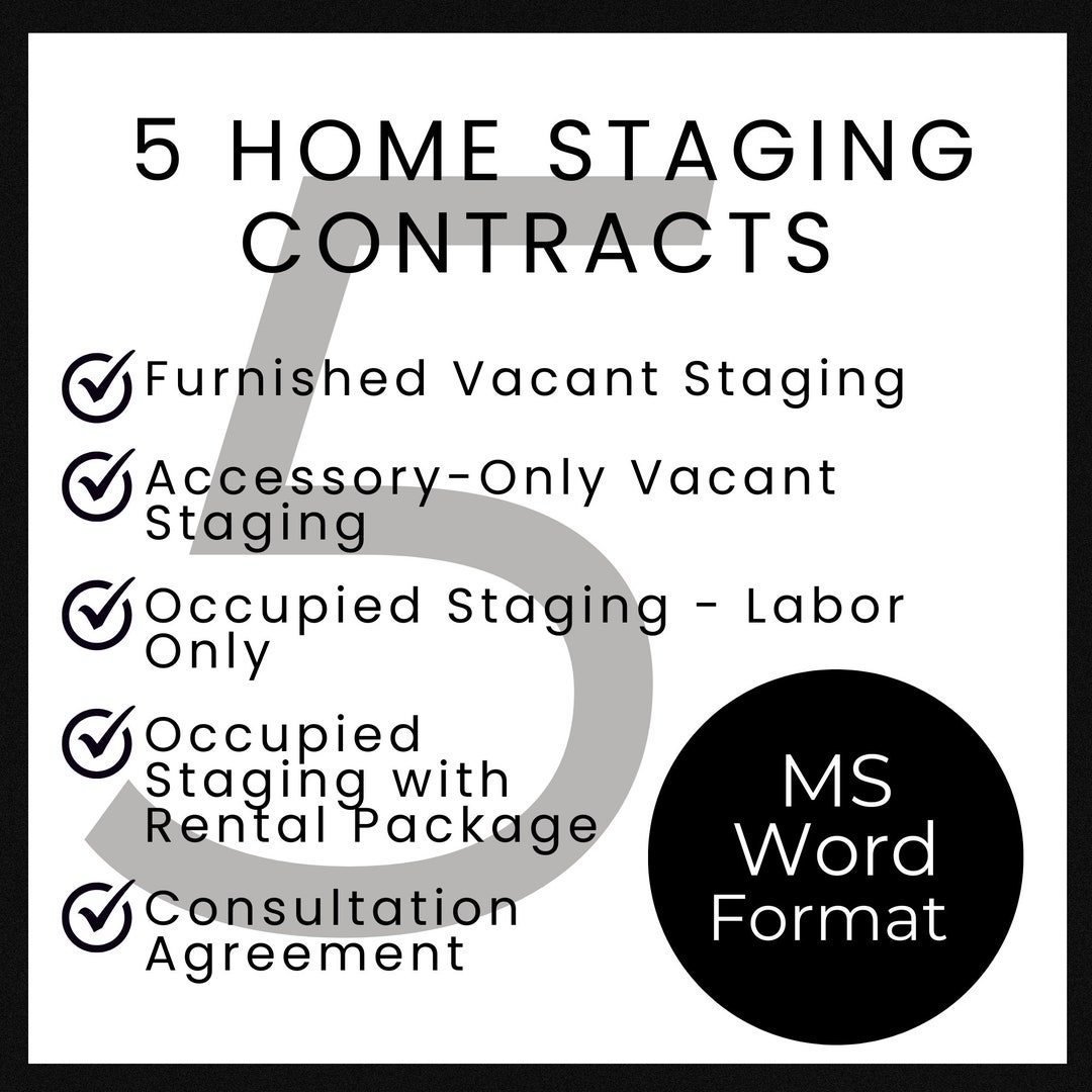 Home Staging Business Contract Bundle MS Word Format 5 Service ...