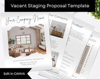 Home Staging Proposal Template | Quote Presentation for Home Stagers | Real Estate Staging Package Prices | Edit in Canva | Instant Download