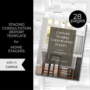 Home Staging Consultation Report Template for Real Estate Stagers | Instant Download | Fully Customizable | Edit in Canva