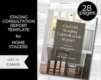 Home Staging Consultation Report Template for Real Estate Stagers | Instant Download | Fully Customizable | Edit in Canva