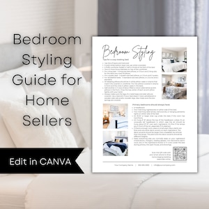 Home Staging Guide | Bedroom Styling | Listing Preparation Check List for Home Sellers | Canva Template for Stagers, Staging Company