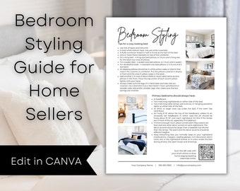 Home Staging Guide | Bedroom Styling | Listing Preparation Check List for Home Sellers | Canva Template for Stagers, Staging Company