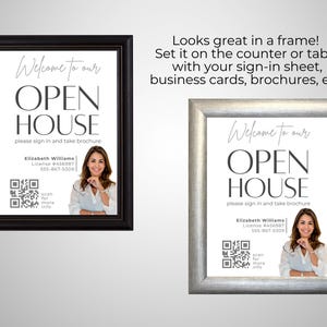 Real Estate Open House Sign | Pro Canva Template | Branded Marketing for Agents | 8.5 x 11 Inches image 2