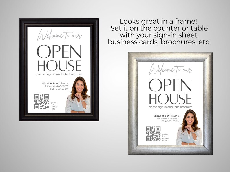 Real Estate Open House Sign | Pro Canva Template | Branded Marketing for Agents | 8.5 x 11 Inches image 2