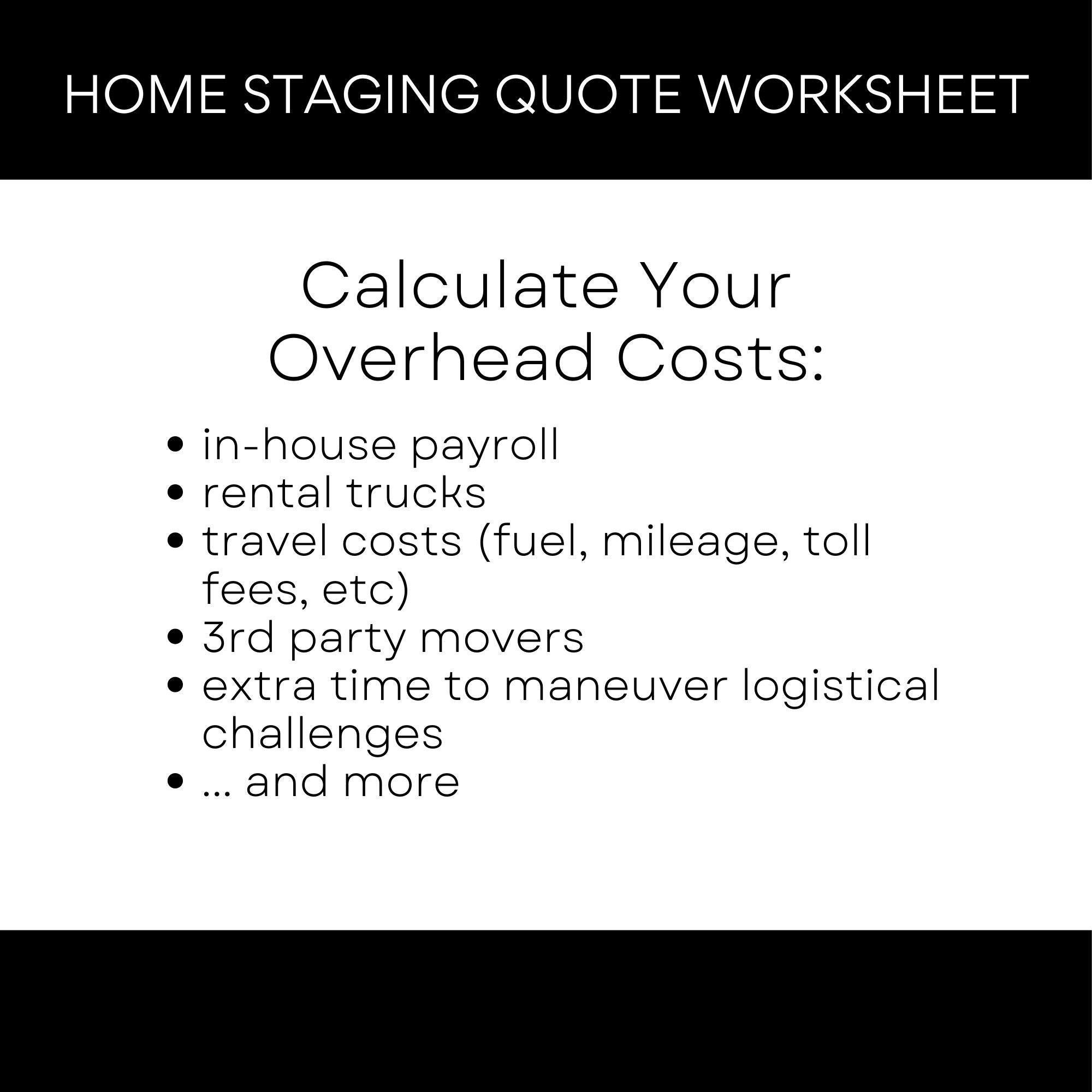 How to Charge for Home Staging Quote Calculator for Stagers Excel