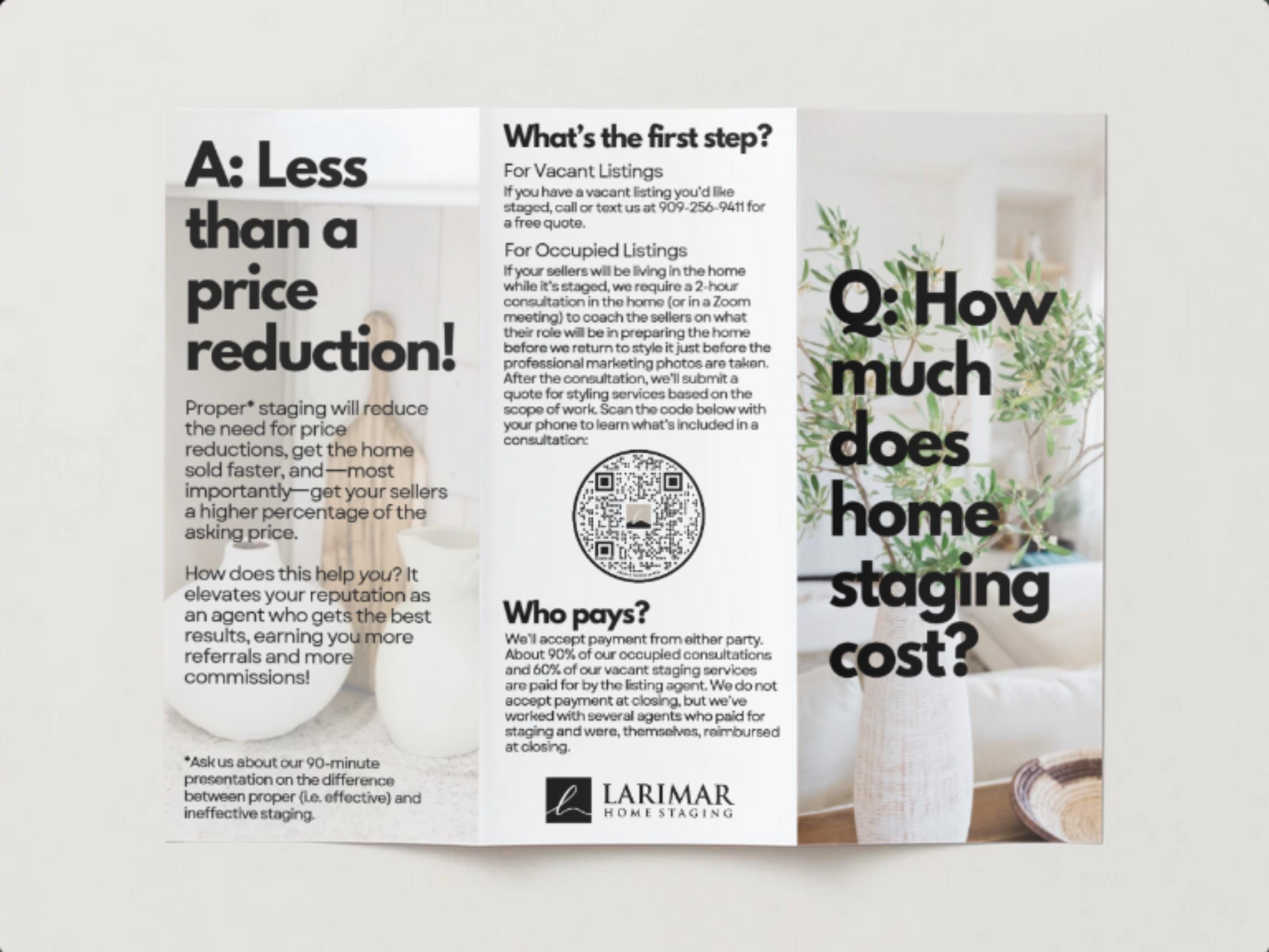 Home Staging Template | Trifold Brochure | Services Pricing Guide ...