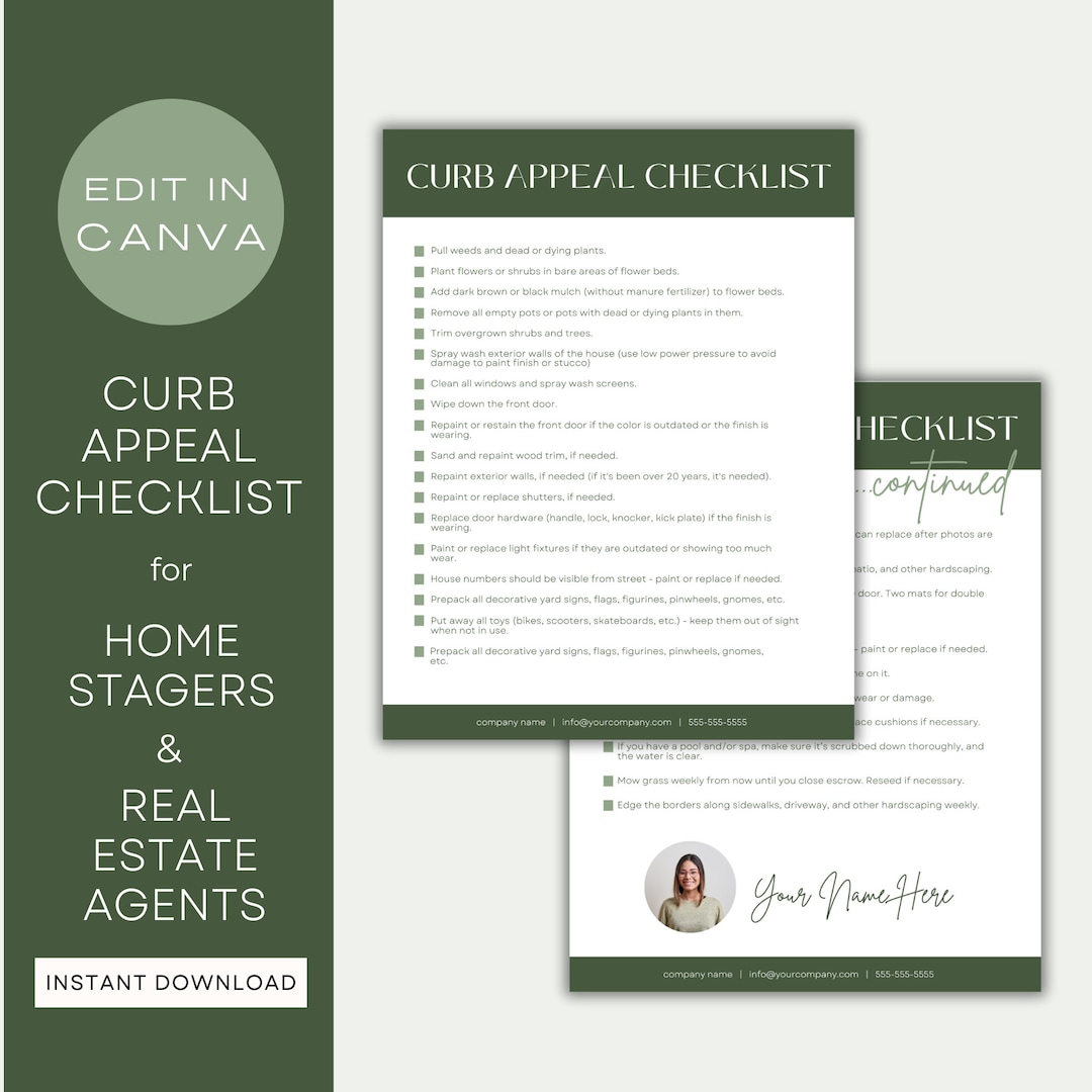 Curated visual reference: Gallery Detail: Home Staging Checklist Canva Template For Home Stager Or Real