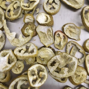 marinated jalapeños -Freeze Dried  jalapeño slices-Spicy peppers Freeze dried shelf stable jalapeños