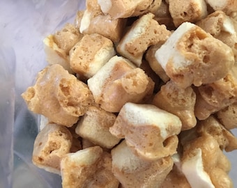 Bouchées de pommes au caramel lyophilisé : sauce au caramel gastronomique