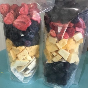 Fruit snacks - organic fruits freeze dried -Mango, strawberry, banana, blueberry- Freeze dried Fruits - Gluten Free Mixed Fruit Snacks