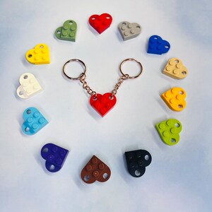 Lego Heart Keychain Set - Rose Gold - Made with Authentic LEGO® Bricks - 13 Colors (Mix/Match)