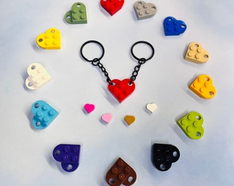 Lego Heart Keychain Set - Made With Authentic LEGO® Bricks - With