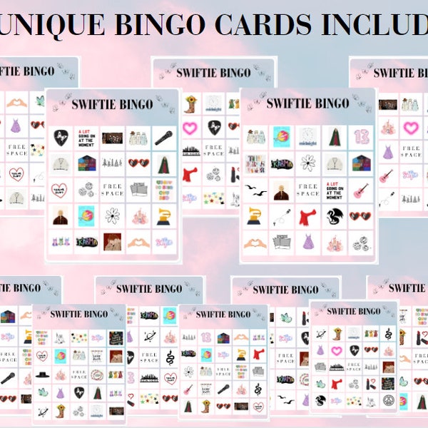 Taylor Swift Bingo Printable PDF Taylor Swift Games