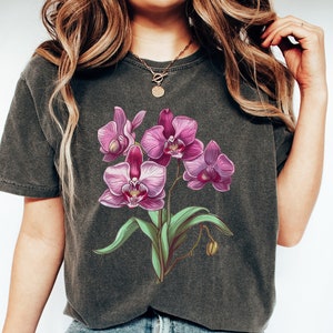 Blooming Orchid Floral Tee Shirt | Unisex Orchid T-shirt | Nature Lover Plant Top | Perfect Gift for Flower Garden Enthusiasts