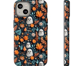 Floral Ghost Phone Case: Spooky Halloween iPhone & Samsung Cover