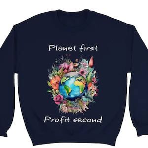 Floral Earth Day Sweatshirt: Eco-Friendly Environmental Activist Sweater