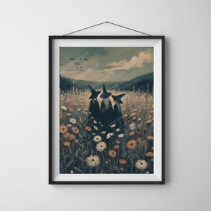 Witchy Decor Halloween Wall Art Printable | Vintage Witch Halloween Cottage Decor | Farmhouse Witches Painting | Digital  Download | No. W02