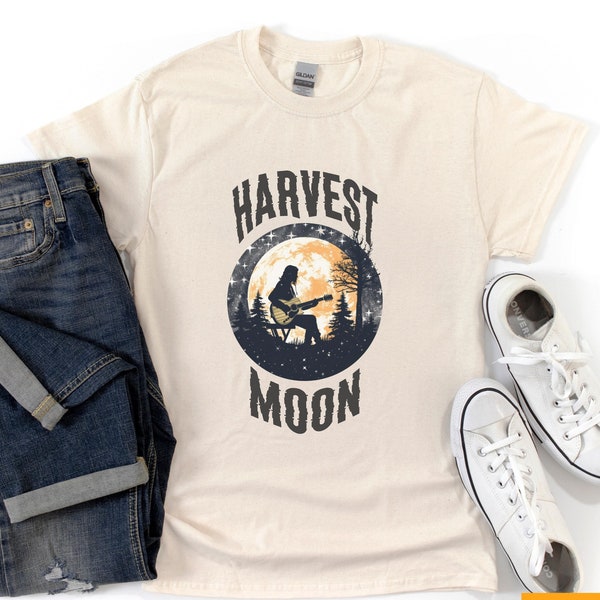 Neil Young Vintage Style Shirt, Harvest Moon Shirt, Autumn Fall Gift for Him her, Music Shirt, Festival TShirt, Harvest Gifts for Festivals