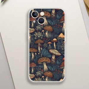 Wild Mushrooms Boho Style Phone Case | Nature Inspired Mushroom Lover Case | Camping Gift iPhone Samsung Cottagecore Vibrant Aesthetic Cases
