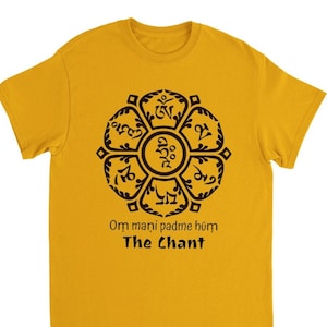 Om Mani Padme Hum TShirt, Unisex Mantra Tee, Spiritual Yoga Shirt, Buddhist Chant, Sacred Text, Mindfulness Apparel, Zen Meditation Clothing