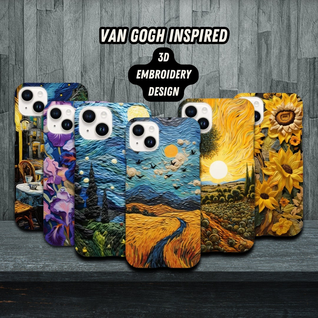 Van Gogh Phone Case 3D Phone Case Starry Night Sunflower Irises