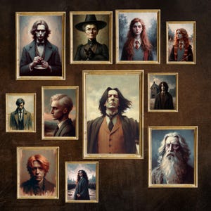 Galleria di ritratti di maghi e streghe: stampe artistiche di Dark Academia (download digitale)