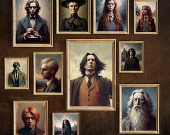 Wizard & Witch Portrait Gallery: Dark Academia Art Prints (Digital Download)