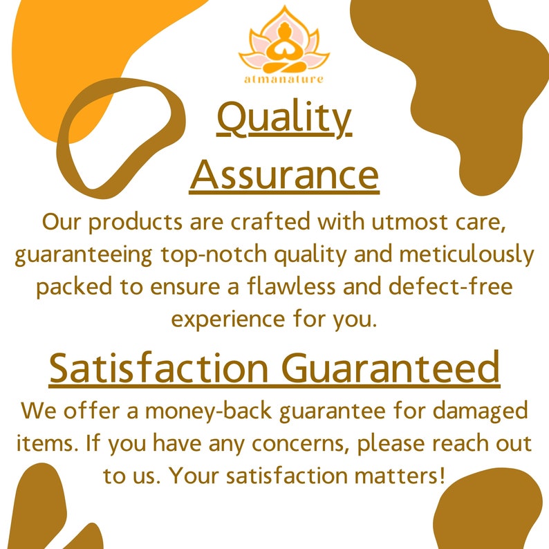 Pode incluir: Um gr&aacute;fico com fundo dourado e texto que diz "Quality Assurance". O texto est&aacute; em negrito, sem serifa. O gr&aacute;fico tamb&eacute;m inclui o texto "Nossos produtos s&atilde;o feitos com o m&aacute;ximo cuidado, garantindo a mais alta qualidade e embalados meticulosamente para garantir uma experi&ecirc;ncia impec&aacute;vel e sem defeitos. Satisfa&ccedil;&atilde;o garantida. Oferecemos uma garantia de devolu&ccedil;&atilde;o do dinheiro para itens danificados. Se voc&ecirc; tiver alguma d&uacute;vida, entre em contato conosco. Sua satisfa&ccedil;&atilde;o &eacute; importante para n&oacute;s!"