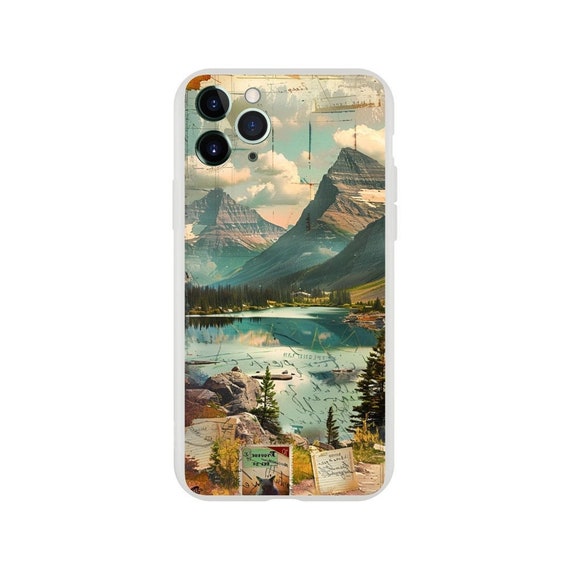 Glacier National Park Phone Case: Vintage Scrapbook Collage Art