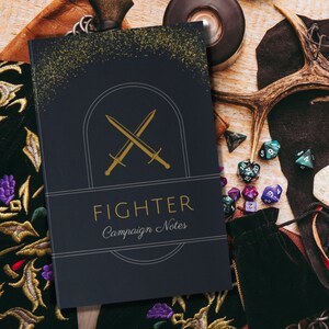 D&D Fighter Class Notebook | Dungeons and Dragons Spell Book Journal | Campaign Notes for DM | DnD Hardcover Journal Matte