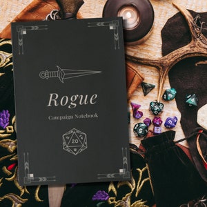 D&D Rogue Class Notebook | Dungeons and Dragons Class Journal Spell Book | Campaign Notes for 5E Class | Hardcover Journal