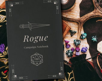 D&D Rogue Class Notebook | Dungeons and Dragons Class Journal Spell Book | Campaign Notes for 5E Class | Hardcover Journal