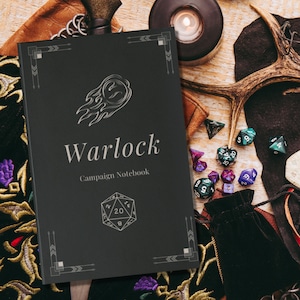 D&D Warlock Class Notebook | Dungeons and Dragons Class Journal Spell Book | Campaign Notes for 5E Class | Hardcover Journal