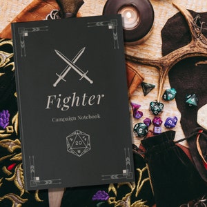 D&D Fighter Class Notebook | Dungeons and Dragons Class Journal | Campaign Notes for 5E Classes | Hardcover Journal Matte