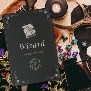 D&D Wizard Spell Book Journal | Arcane Magic Notebook | Hardcover Spellcaster Notebook | RPG Wizard Class Gift | DnD Accessory